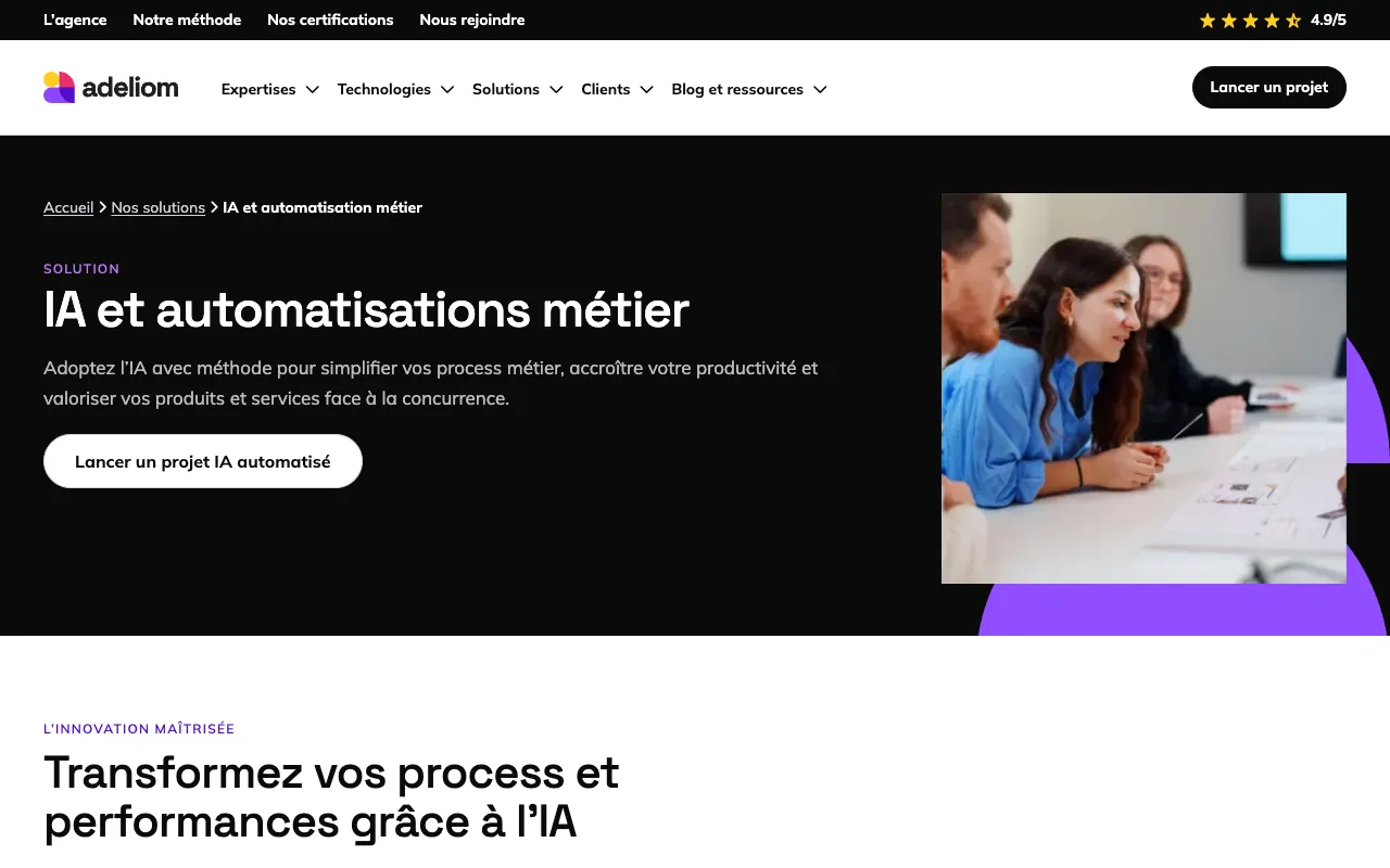 Page de l’offre sur le site d’Adeliom