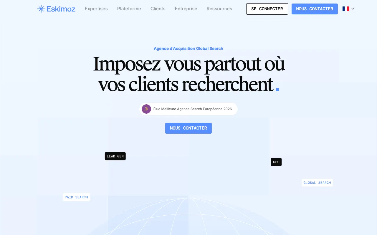 Page d’accueil du site d’Eskimoz