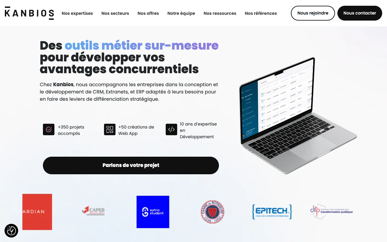 Page de l’offre sur le site de Kanbios