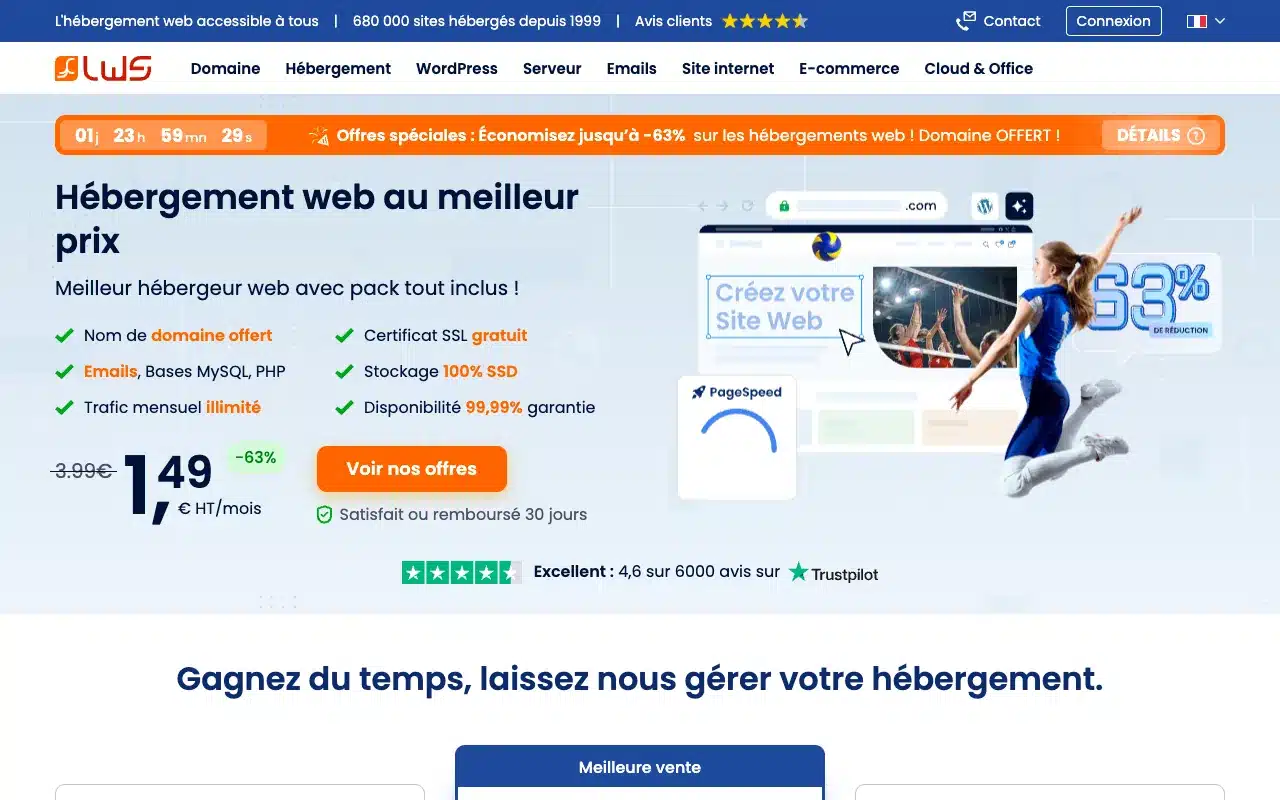 Page de l’offre sur le site de LWS