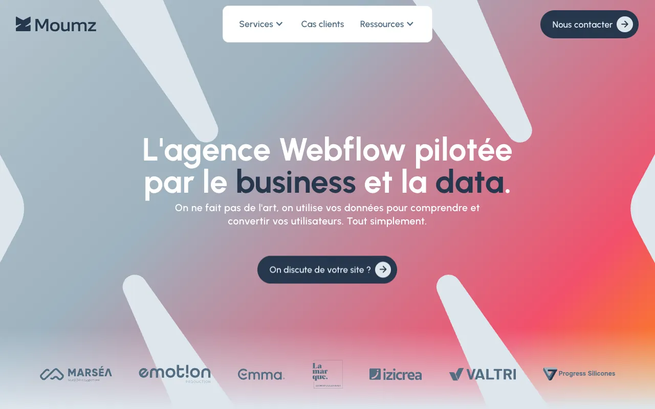 Page d’accueil du site de Moumz