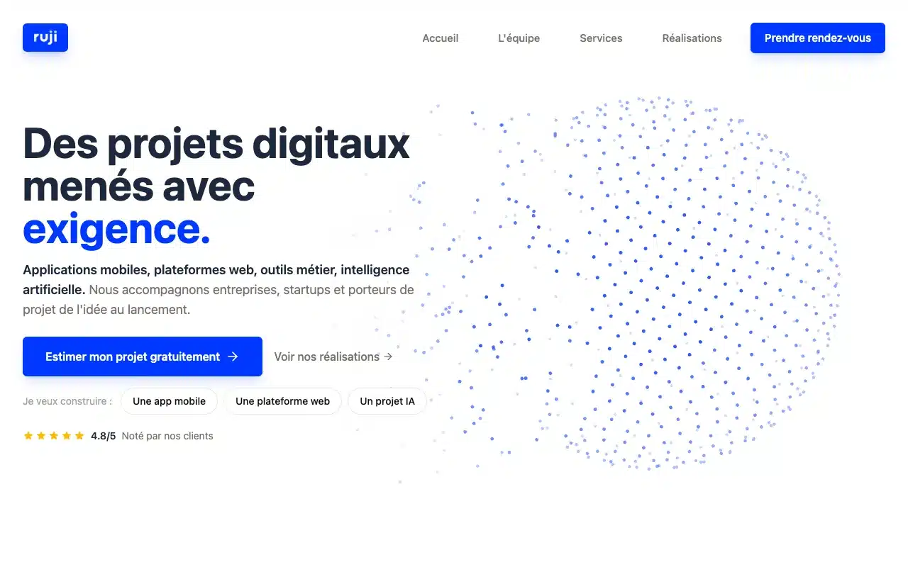 Page d’accueil du site de RUJI
