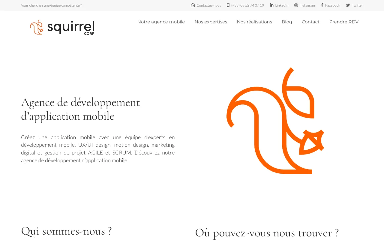 Page de l’offre sur le site de Squirrel