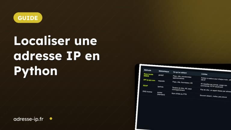Code Python pour localiser une adresse IP